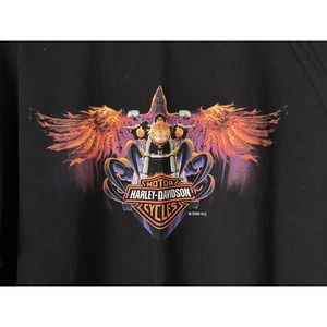 Vintage Harley Davidson XL Black TShirt Flaming Eagle Claws Motorcycle Y2K 2000